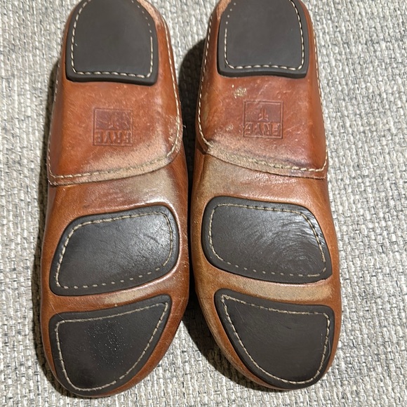 Frye Brown Leather Flats with Strap Detail - Picture 3 of 6